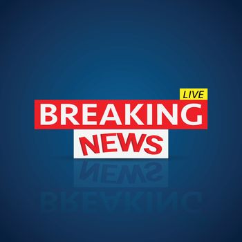 Illustration of a Breaking News design on a colorful blue background.