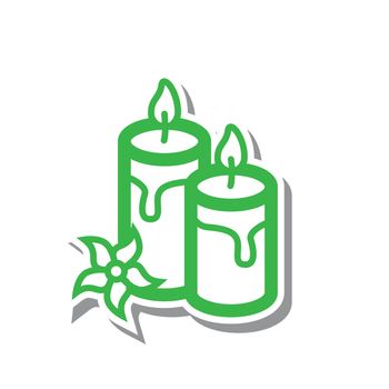Simple thin line candle icon vector