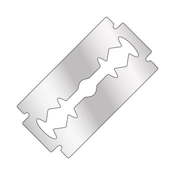 razor blade design isolated on white background
