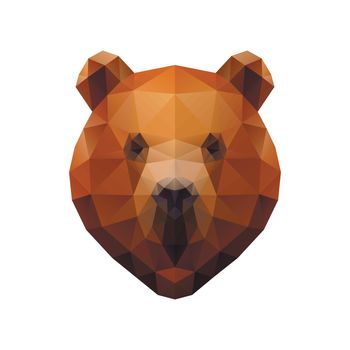 Low poly illustration. Bear head. Polygonal art