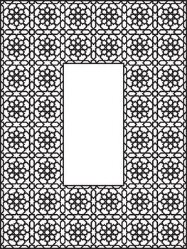 Rectangular frame of the Arabic pattern of three by four blocks