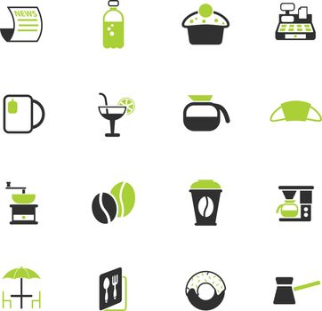 cafe color vector icons for web and user interface design