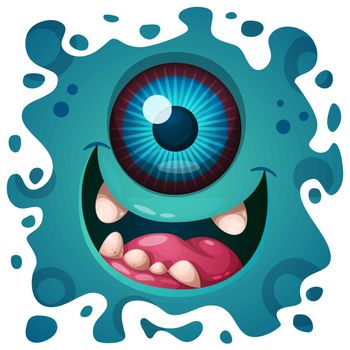 Cute, funny, crazy monster illustration Vector eps 10
