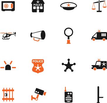 police department color vector icons for web and user interface design