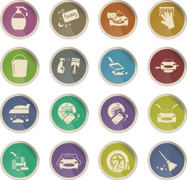 car washer vector icons for user interface design