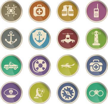 coast guard vector icons for user interface design