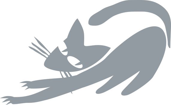 The gray cat. Image for logo, illustration, print