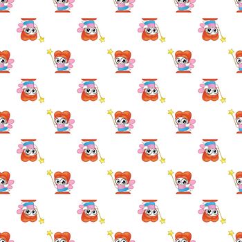 Vector seamless pattern with fairies. Cute backdrop for textiles and any other design for children
