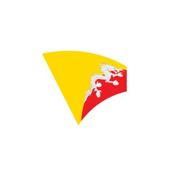 Bhutan flag, vector illustration on a white background