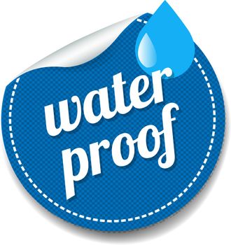 Water Proof Sticker Isolated White Background With Gradient Mesh, Vector Illustration