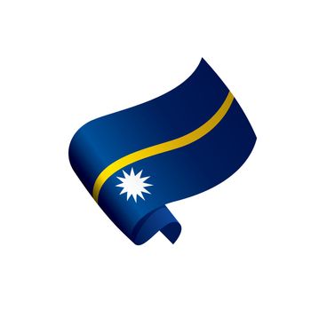 Nauru flag, vector illustration on a white background