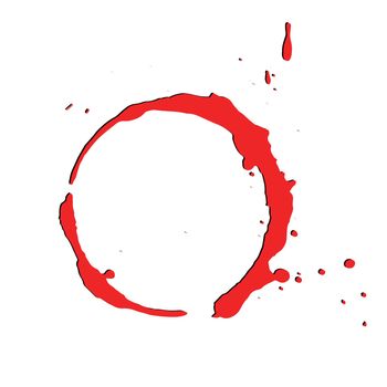 Red bloody tracecircle grunge frame. Background element for poster, print, flyer, booklet, brochure and leaflet design. Vector illustration
