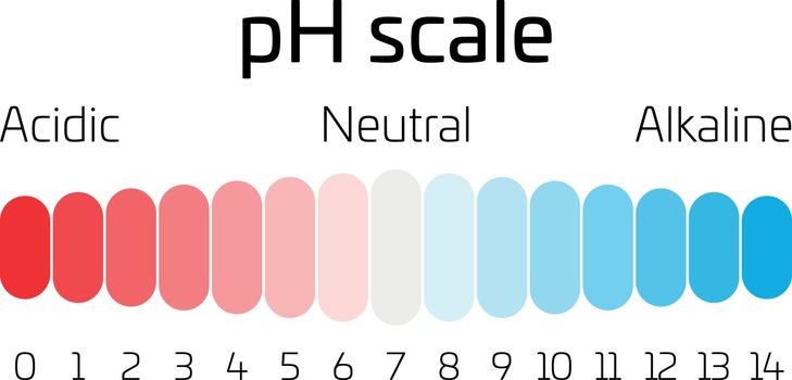 pH scale. Indicator of pH value expressing rate of acidity or basicity in chemistry.