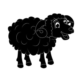 cartoon silhouette  ram design isolated on white background