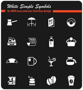 cafe white vector icons for web and user interface design