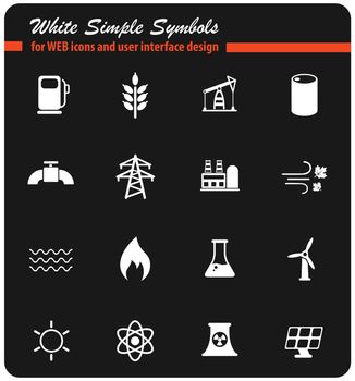 power generation vector icons for web and user interface design