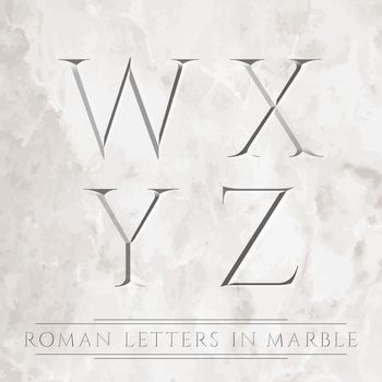 Ancient Roman letters chiseled in marble. Can be placed over different backgrounds.