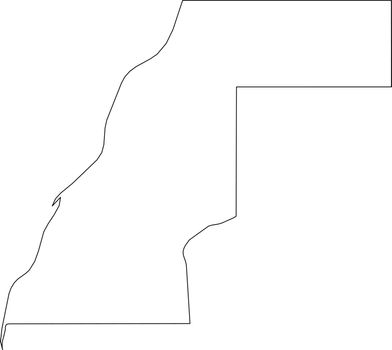 Western Sahara - solid black outline border map of country area. Simple flat vector illustration.