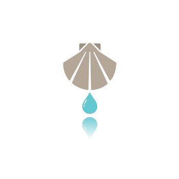 Baptism flat color icon with reflection. Vector illustration