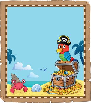 Parchment with pirate parrot theme 2 - eps10 vector illustration.
