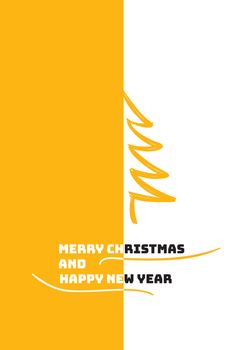 Minimal design for christmas poster with text Merry Christmas and Happy New Year.