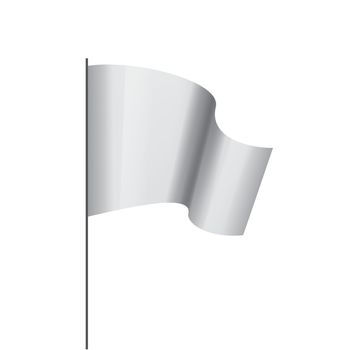 Waving the white flag on a white background. Vector illustration