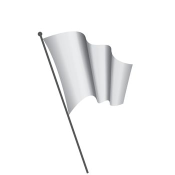 Waving the white flag on a white background. Vector illustration
