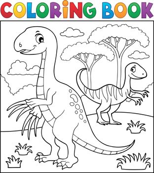 Coloring book dinosaur subject image 4 - eps10 vector illustration.