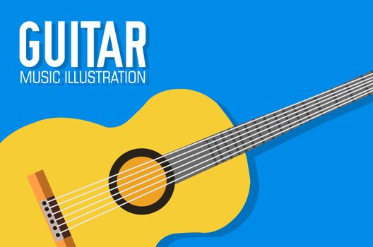 flat guitar poster vector background concept design.