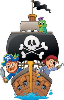 Image with pirate vessel theme 4 - eps10 vector illustration.