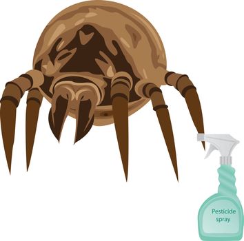 Pest isect and parasites control. Pesticide spray aerosol bottle. Stop bugs sign vector illustration
