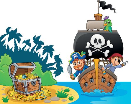 Image with pirate vessel theme 8 - eps10 vector illustration.