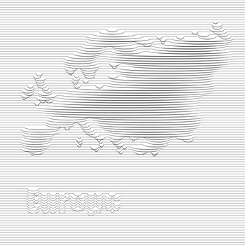 Abstract line of Europe map on vector graphic art.