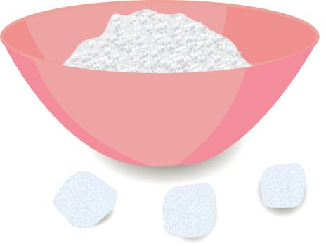 Sugar in a bowl vector illustration on a white background