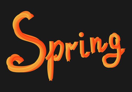 colorful tube lettering 3d style Spring for banner, cards and other design element