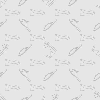 Summer shoes print. Seamless pattern with woman footwear 10 eps