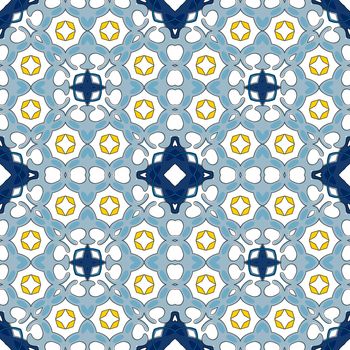 Seamless pattern illustration in traditional style - like Portuguese tiles
