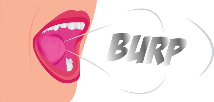 A burp from mouth vector illustration