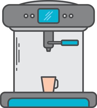 coffee machine espresso maker doodle vector art icon illustration