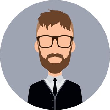 gentleman hipster worker avatar vector art illustration