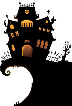 Halloween house silhouette theme 1 - eps10 vector illustration.