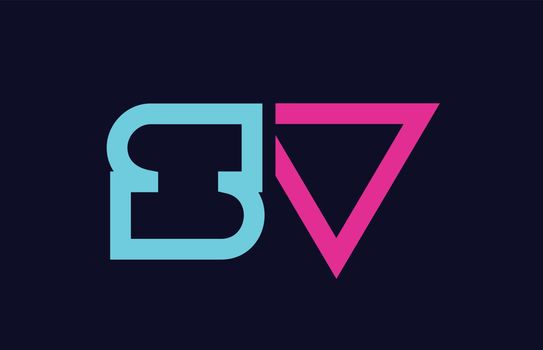 SV S V blue pink colorful alphabet alphabet letter logo combination design suitable for a company or business