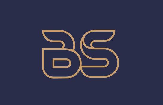 brown blue line alphabet letter BS B S logo combination icon for a company business or corporate identity design
