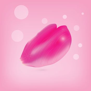 Vector illustration. Set of pink rose petals on a pink background