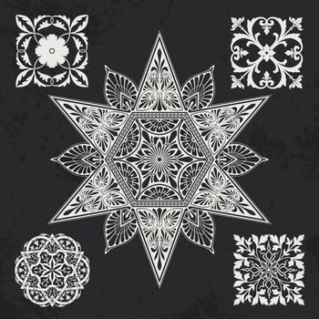 Floral and geometry design elements