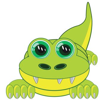 Vector illustration of the cartoon animal crocodile