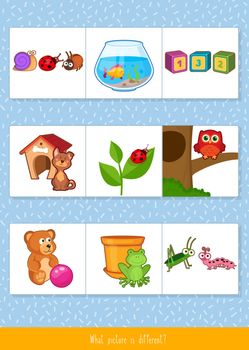 Educational children game. Prepositions of place for preschool