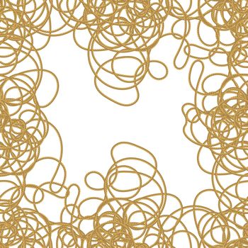 Rope Seamless Pattern on White Background. Cute Rope Frame.