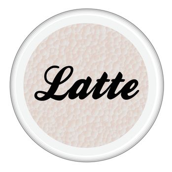 Top view of a cup of latte Coffee over a white background