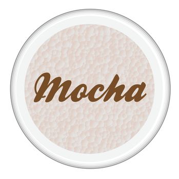 Top view of a cup of Mocha Coffee over a white background